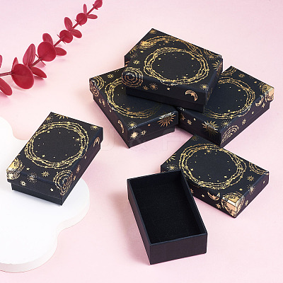 10Pcs Sun Moon Star Printed Cardboard Gift Boxes CBOX-TA0001-21D-1