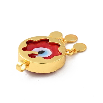 Rack Plating Handmade Evil Eye Lampwork Pendants KK-F838-01-G-1