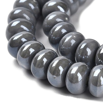 Glazed Porcelain Rondelle Beads PORC-Q001-01G-1