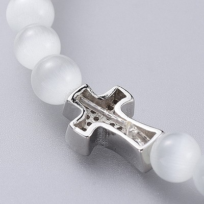 Cat Eye Stretch Bracelets BJEW-JB04589-1