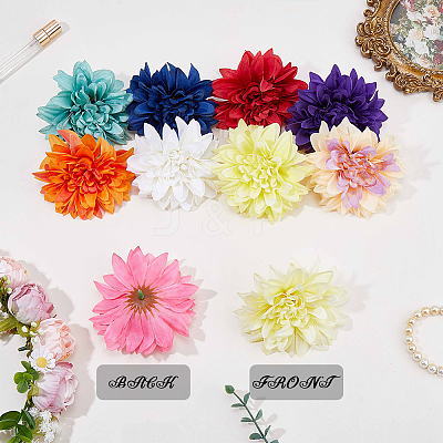 10Pcs 10 Colors Cloth Artificial Flower Head AJEW-CN0005-77-1