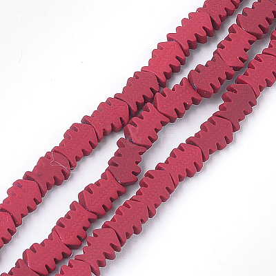 Spray Painted Non-magnetic Synthetic Hematite Beads Strands G-T116-13-18-1