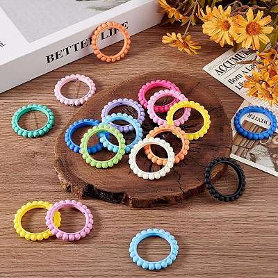24Pcs 12 Colors Opaque Acrylic Bead Frames SACR-AR0001-22-1