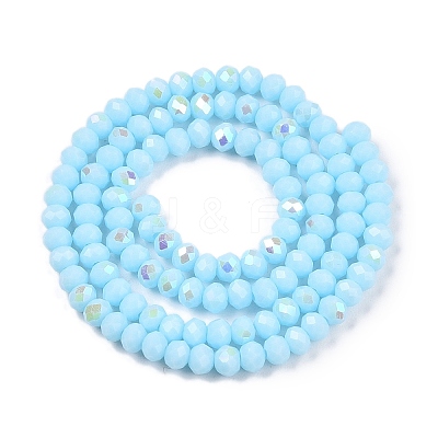 Electroplate Opaque Solid Color Glass Beads Strands EGLA-A044-P3mm-L06-1