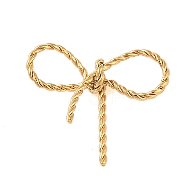 Ion Plating(IP) 304 Stainless Steel Twisted Bowknot Links Connector Charms STAS-S125-01G-1