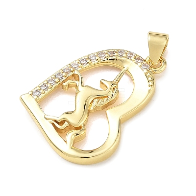 Brass Micro Pave Clear Cubic Zirconia Pendants KK-A303-05E-G-1