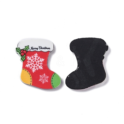 Christmas Style Printed Acrylic Cabochons LS-MACR-O045-01H-1