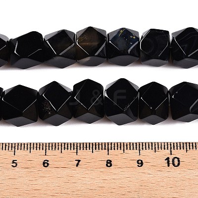 Dyed & Heated Natural Black Agate Beads Strands G-T138-39-1