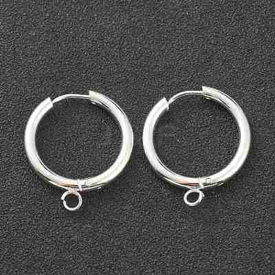 201 Stainless Steel Huggie Hoop Earring Findings STAS-P283-01H-S-1