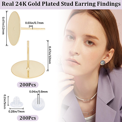 100Pcs 304 Stainless Steel Stud Earring Findings STAS-BBC0004-87-1