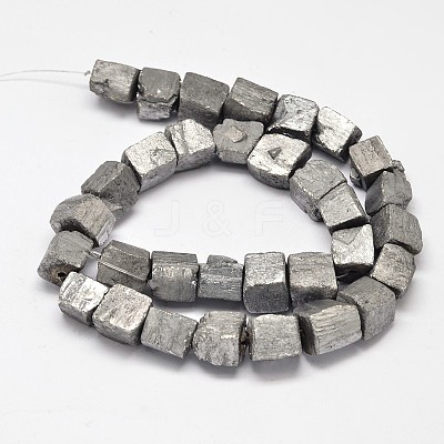 Nuggets Electroplated Natural Pyrite Beads Strands G-A142-05B-1