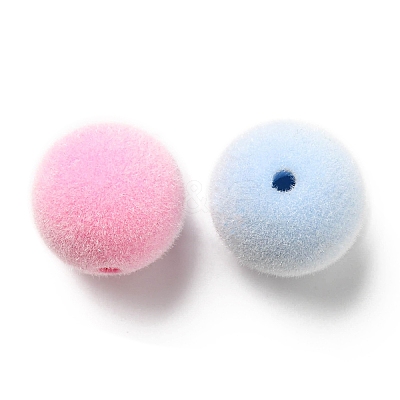 Flocky Acrylic Beads OACR-T005-27-14mm-1