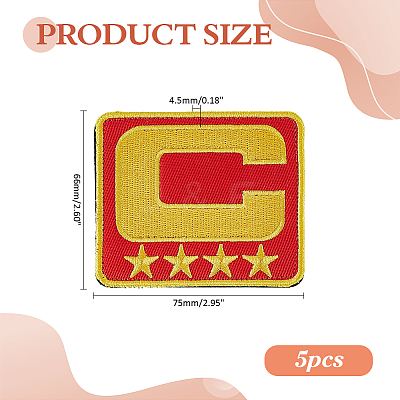 5Pcs Computerized Embroidery Polyester Iron on/Sew on Patches DIY-ME0003-07-1