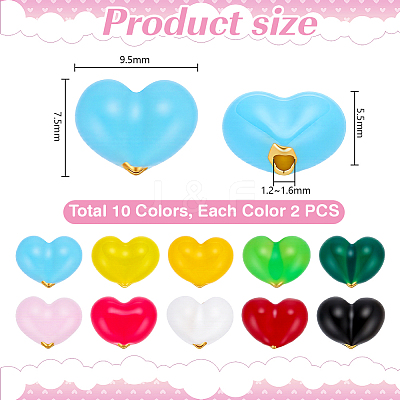 20Pcs 10 Colors Brass Enamel Beads KK-PH0014-85-1