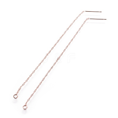 Brass Stud Earring Findings KK-I645-01RG-1