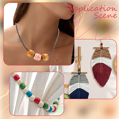 165Pcs 11 Colors Dyed Natural Maple Wood Beads WOOD-PA0001-61B-1