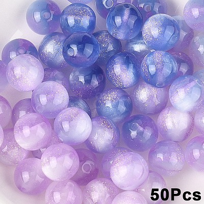 50Pcs Opaque UV Reactive Beads RESI-YW0005-93H-1