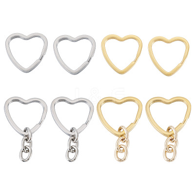 8Pcs 3 Styles 304 Stainless Steel Keychain Clasps STAS-TA0004-78-1