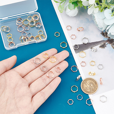 60Pcs 6 Style Brass Bead Frame KK-PH0004-19-1