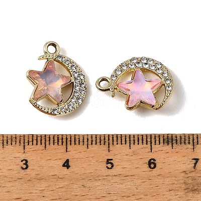 UV Plating Alloy Glass Pendants FIND-K032-25G-1