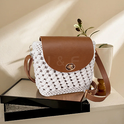 Handmade PU Leather Crochet Shoulder Bag Accessories Kits DIY-CL0002-52B-1