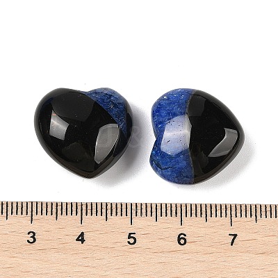 Natural Agate(Dyed & Heated) Heart Palm Stone G-Q021-04E-1