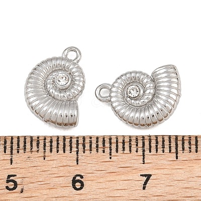 304 Stainless Steel with Crystal Rhinestone Charms RB-CBABFDA-11B-P-1