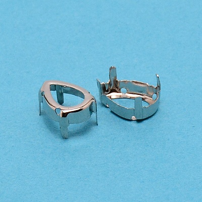 Teardrop Brass Open Back Bezel Sew on Prong Settings KK-WH0049-02B-P-1