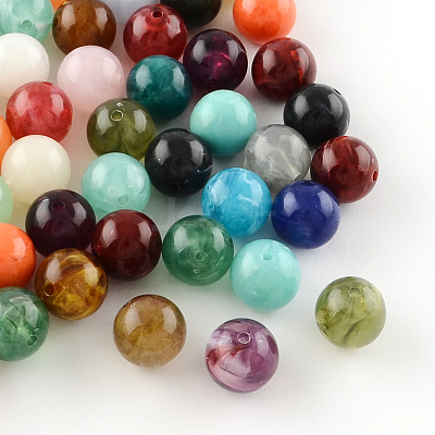 Acrylic Imitation Gemstone Beads X-OACR-R029-10mm-M-1