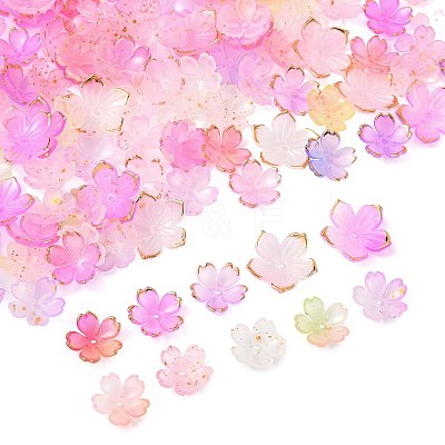 200Pcs 10 Styles Mixed Styles Acrylic Bead Caps OACR-FS0002-51B-1