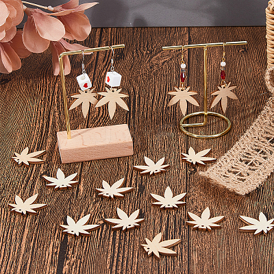 60Pcs Wood Pendants WOOD-FH0002-30C-1