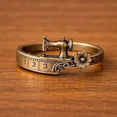 Alloy Sewing Machine Cuff Open Rings WG3E64F-01-1