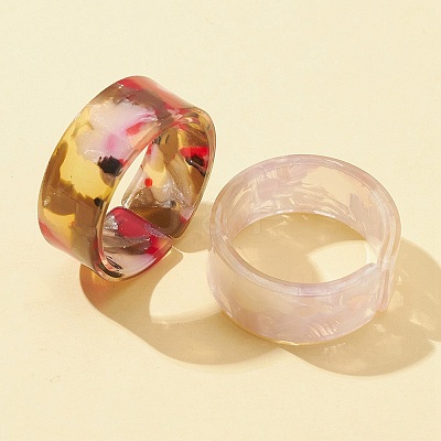 Resin Wide Band Cuff Ring RJEW-FS0001-07-1