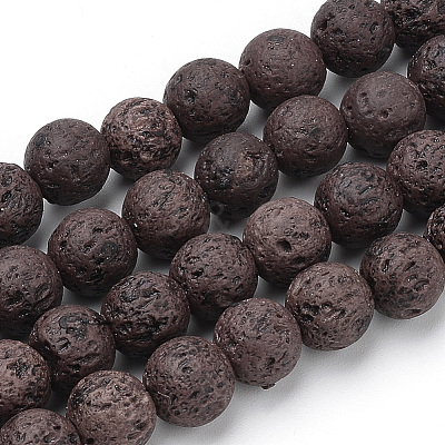 Synthetic Lava Rock Beads Strands G-S277-6mm-02-1