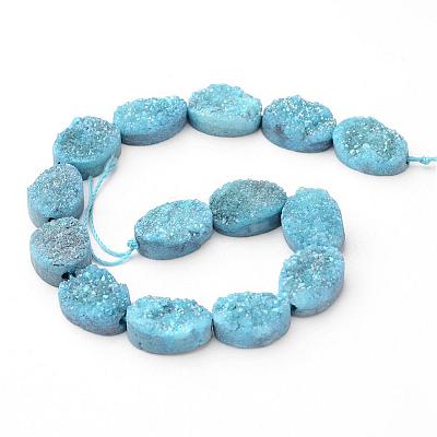 Electroplated Natural Quartz Crystal Beads Strands G-P150-12x16mm-09-1