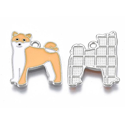 Rack Plating Alloy Enamel Dog Pendants X-PALLOY-T075-163-1