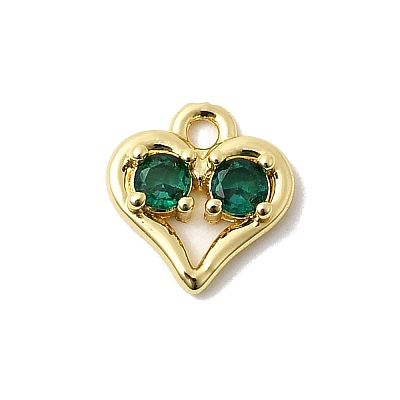 Brass Micro Pave Cubic Zirconia Pendants KK-L258-11G-02-1