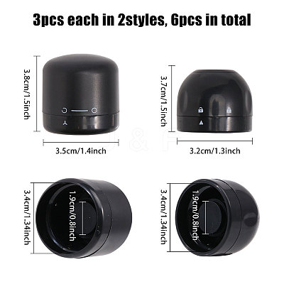 6Pcs 2 Styles Plastic Bottle Stoppers AJEW-GO0001-63-1