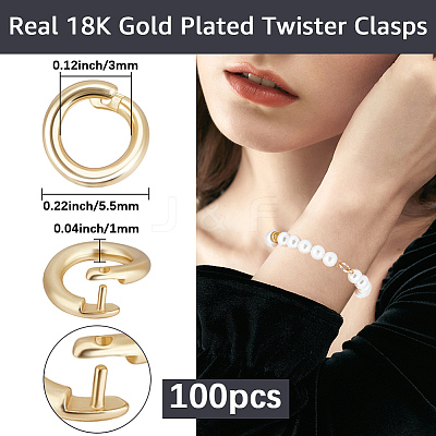 Brass Twister Clasps KK-BBC0025-17B-G-1