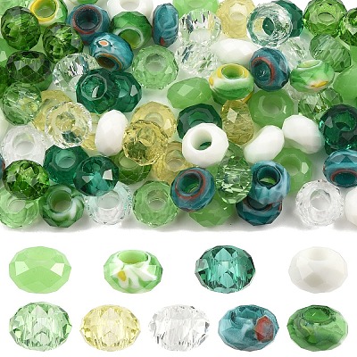 90Pcs 9 Colors Glass European Beads GLAA-YW0005-68-1