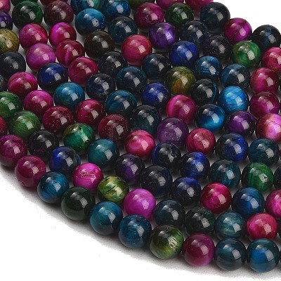 Grade AB Natural Tiger Eye Beads Strands X-G-F591-18-8mm-06-1