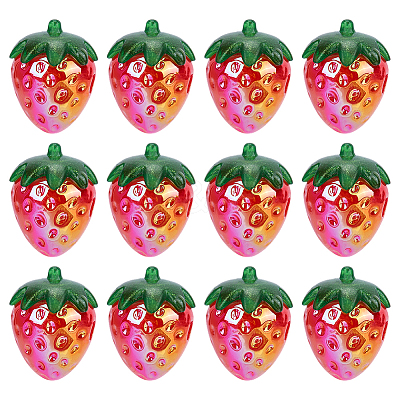 30Pcs Electroplate Opaque Acrylic Pendants PACR-SC0001-10-1
