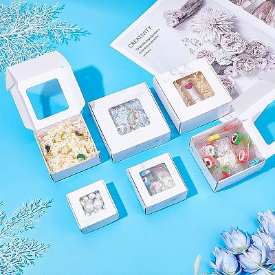 24Pcs 6 Styles Paper with PVC Candy Boxes CON-BC0002-14B-1