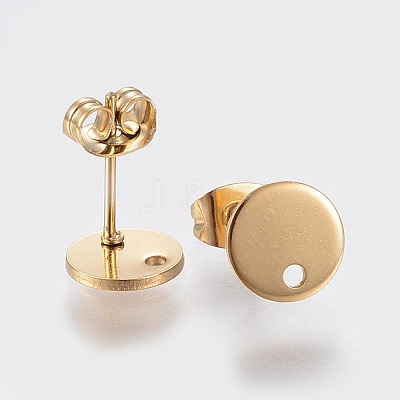 Ion Plating(IP) 304 Stainless Steel Stud Earring Findings X-STAS-K184-01-02G-1