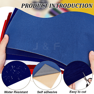 24Pcs 6 Colors Jewelry Flocking Cloth DIY-BC0013-25E-1