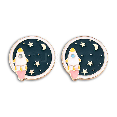 Rocket with Planet Enamel Pin JEWB-N007-225-1
