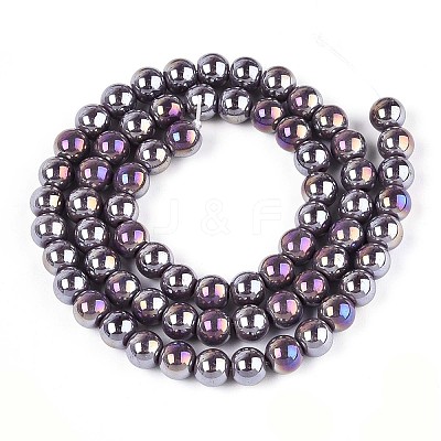 Electroplate Opaque Glass Beads Strands GLAA-T032-P6mm-AB15-1