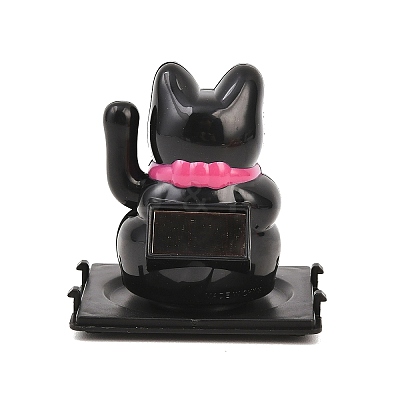 ABS Plastic Solar Powered Maneki-neko Figurines DJEW-B017-01B-04-1