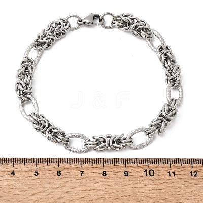 201 Stainless Steel Link Chain Bracelets for Men STAS-T077-08P-1