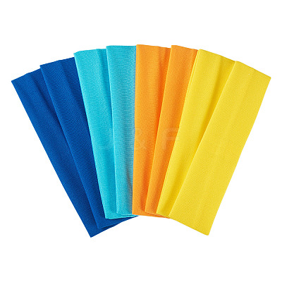 8Pcs 4 Colors Milk Silk Cloth Hair Bands OHAR-TAD0001-01B-1
